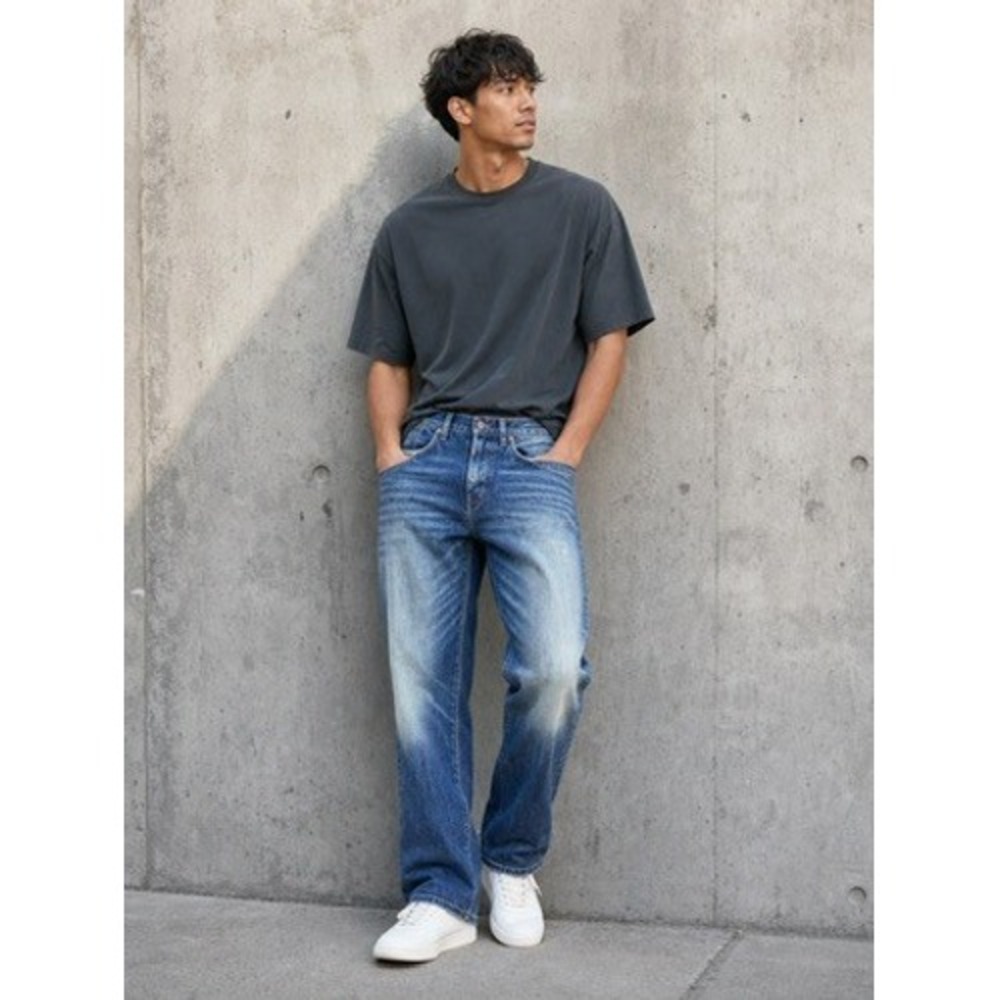 Hey Gang Mens Straight Leg Jeans Blue Medium Wash Button Fly Size 30 Made in USA